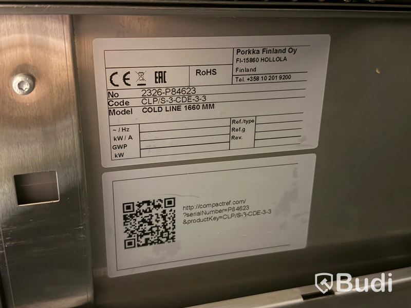 Refrigerated counter with cold well, Porkka COLD LINE 1660 MM