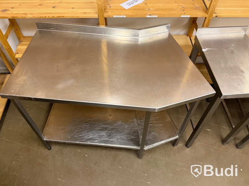 Stainless steel worktables, 3 pcs