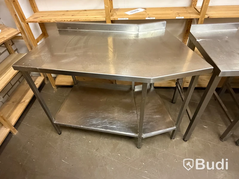Stainless steel worktables, 3 pcs