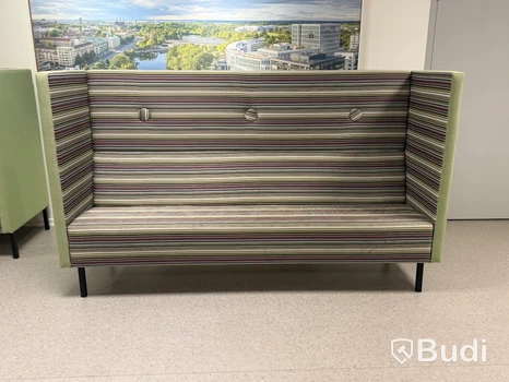Tyst soffa, Mitab Mute, grön/randig, 222 cm