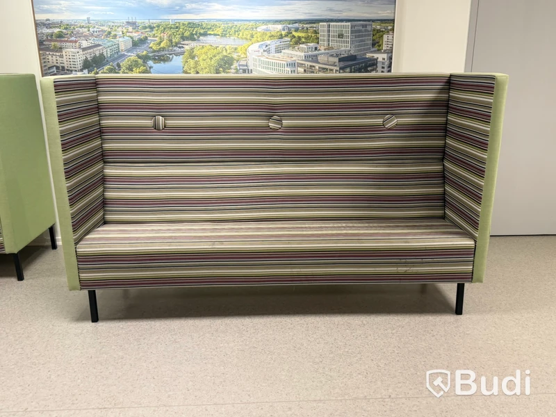 Tyst soffa, Mitab Mute, grön/randig, 222 cm