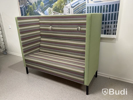 Tyst soffa, Mitab Mute, grön/randig, 155 cm