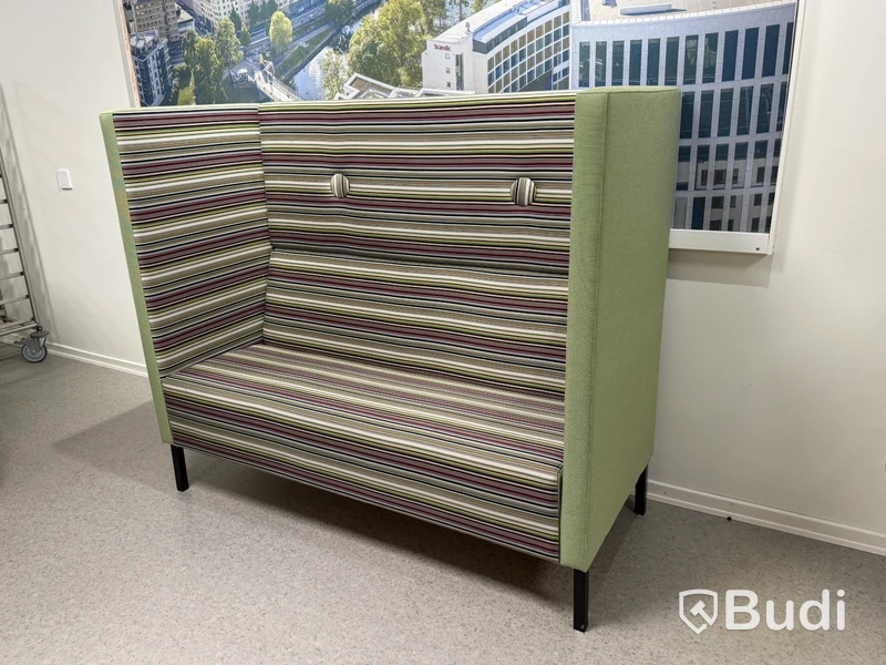 Tyst soffa, Mitab Mute, grön/randig, 155 cm