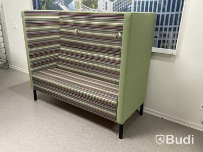 Tyst soffa, Mitab Mute, grön/randig, 155 cm