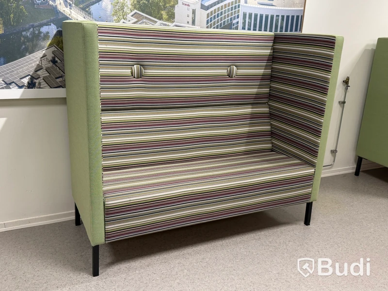 Tyst soffa, Mitab Mute, grön/randig, 155 cm