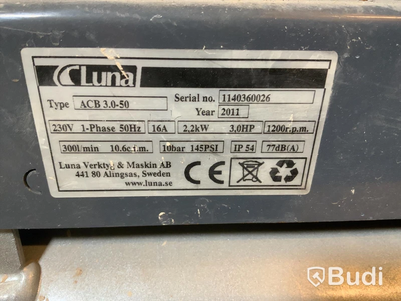 Luna kompressor 2.0/220. Model ACB 3.0-50