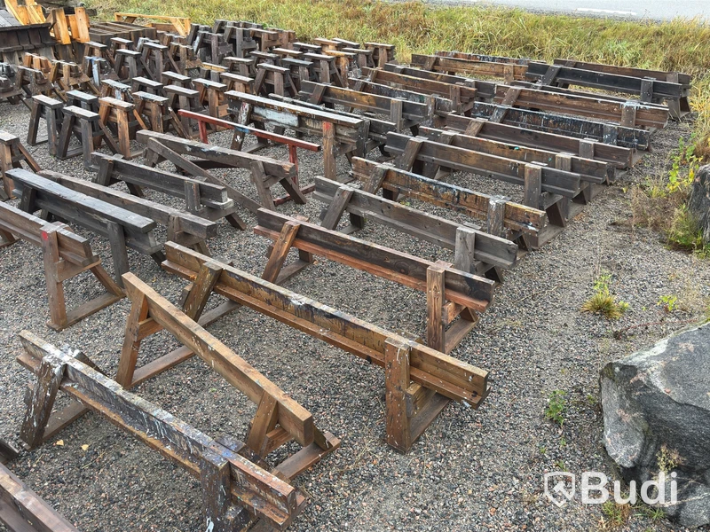 Wooden boat stands, approx. 140 in three sizes