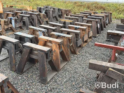 Wooden boat stands, approx. 140 in three sizes