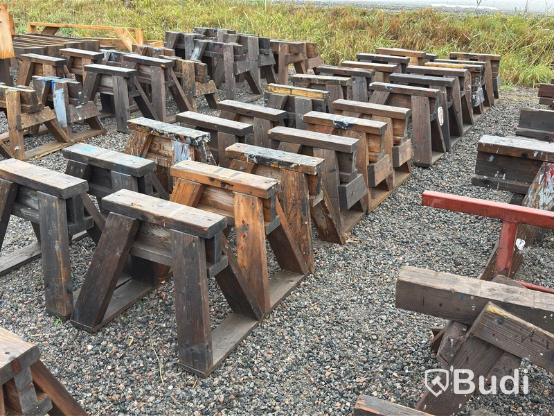 Wooden boat stands, approx. 140 in three sizes