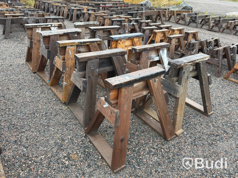 Wooden boat stands, approx. 140 in three sizes