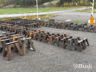 Wooden boat stands, approx. 140 in three sizes