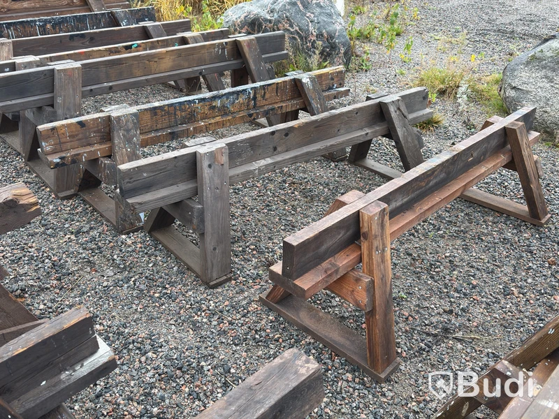 Wooden boat stands, approx. 140 in three sizes