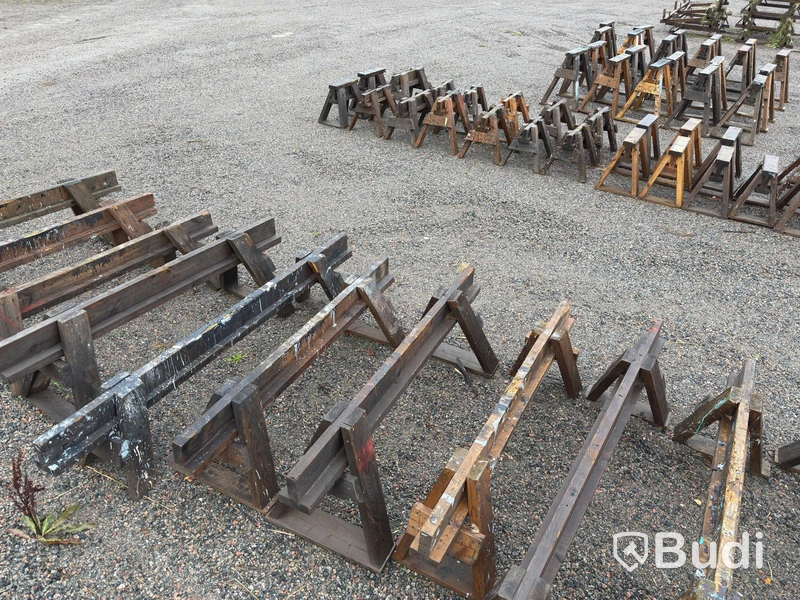 Wooden boat stands, approx. 140 in three sizes