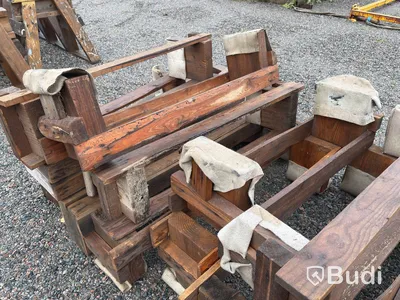 Båtbockar i trä, 40 st, cirka 100–190 cm