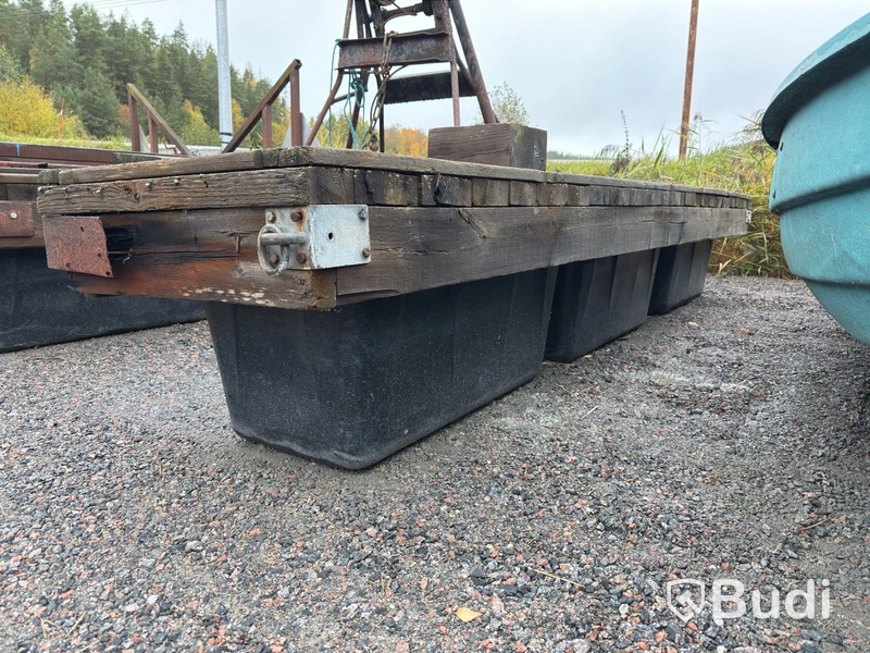 Floating work platform, 230×370 cm, with manual winch