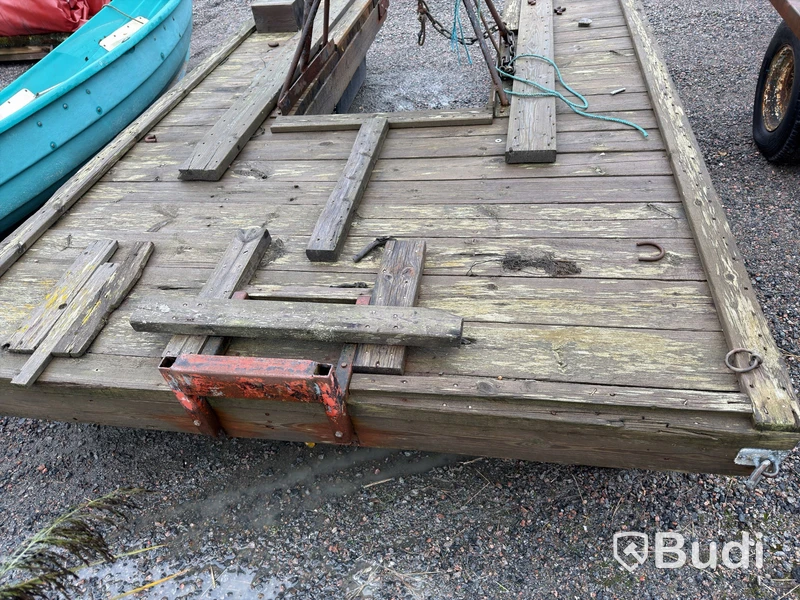 Floating work platform, 230×370 cm, with manual winch
