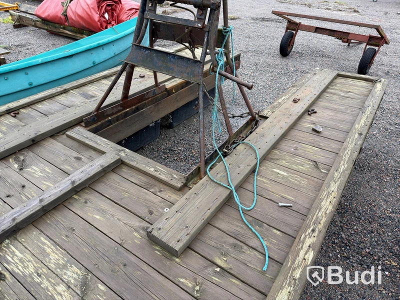 Floating work platform, 230×370 cm, with manual winch