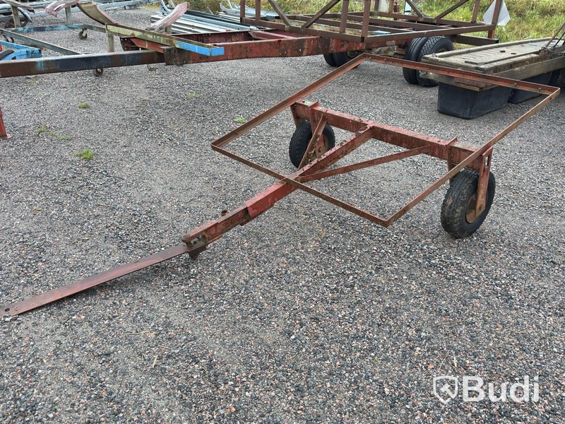 Transportvagn, tvåhjulig stålram, 160×160 cm
