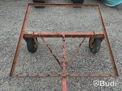 Transportvagn, tvåhjulig stålram, 160×160 cm