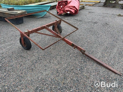 Transportvagn, tvåhjulig stålram, 160×160 cm