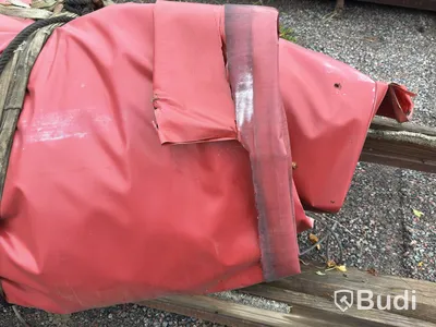Hall cover, Hallbyggarna, red fabric, 15x20 m