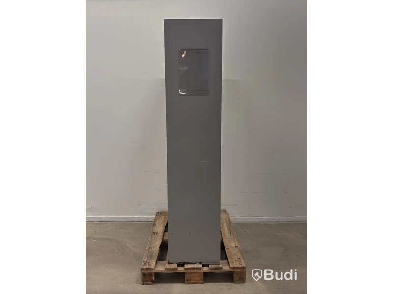 Metal security cabinet with 32 small compartments