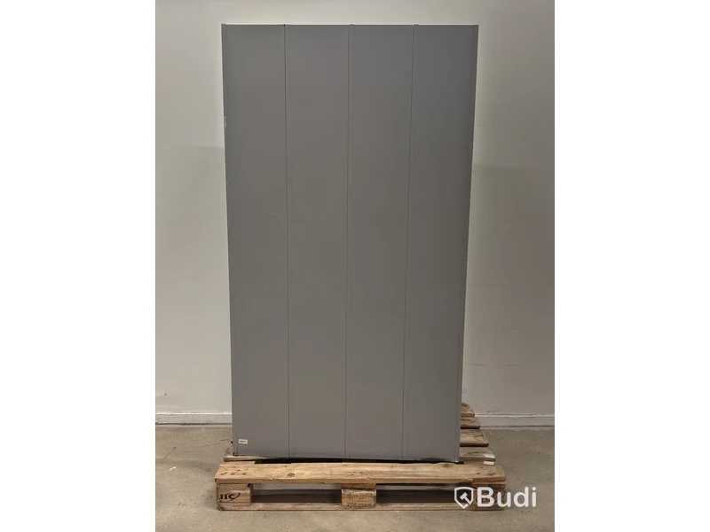 Metal security cabinet with 32 small compartments