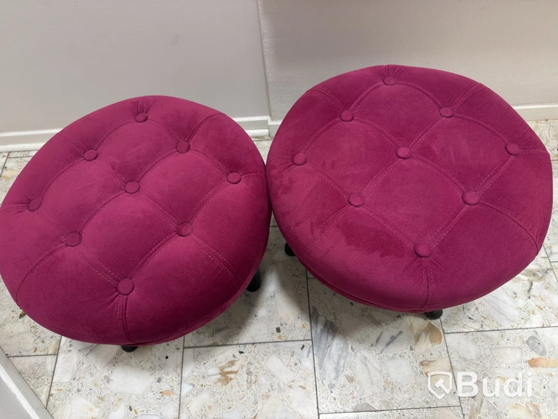 Stools, pink, set of 2