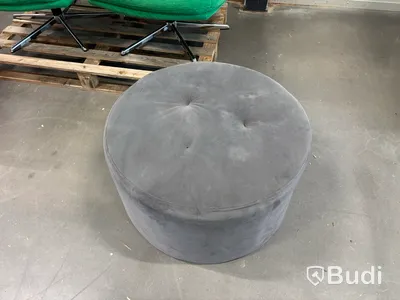 Seating set, two green armchairs and ottoman
