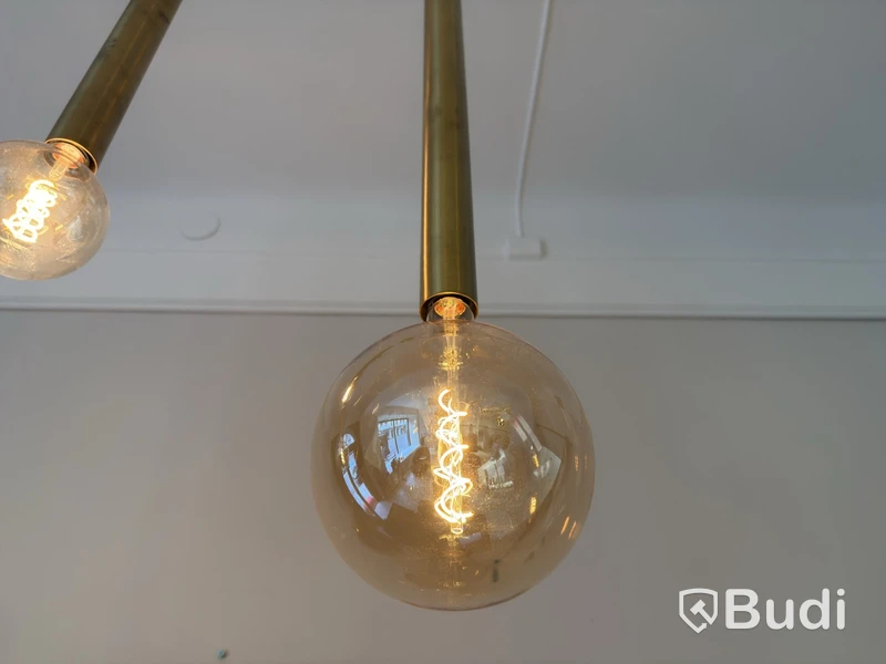 3 Ceiling Lamps, Brass-Coloured
