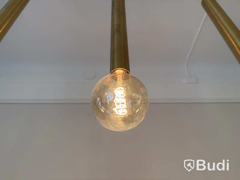3 Ceiling Lamps, Brass-Coloured