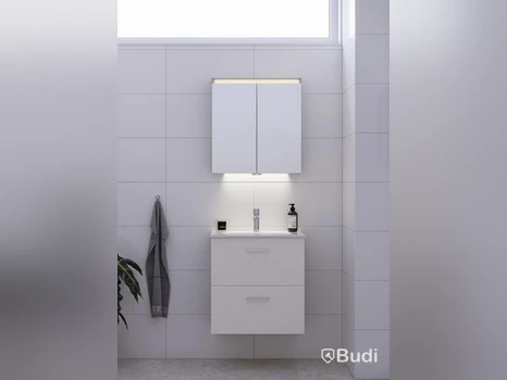 BADRUMSMÖBEL CAMARGUE ARK MED SPEGELSKÅP VIT 60CM