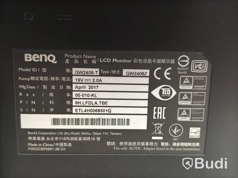Datorskärm BenQ, GW2406-T 24-tum