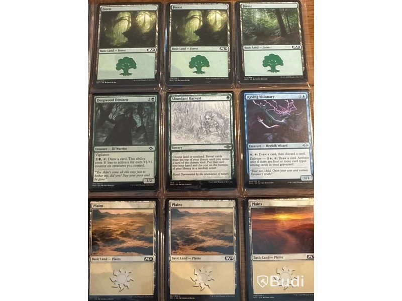Samling Magic: The Gathering-kort i plastfickor