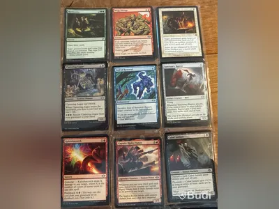 Samling Magic: The Gathering-kort i plastfickor
