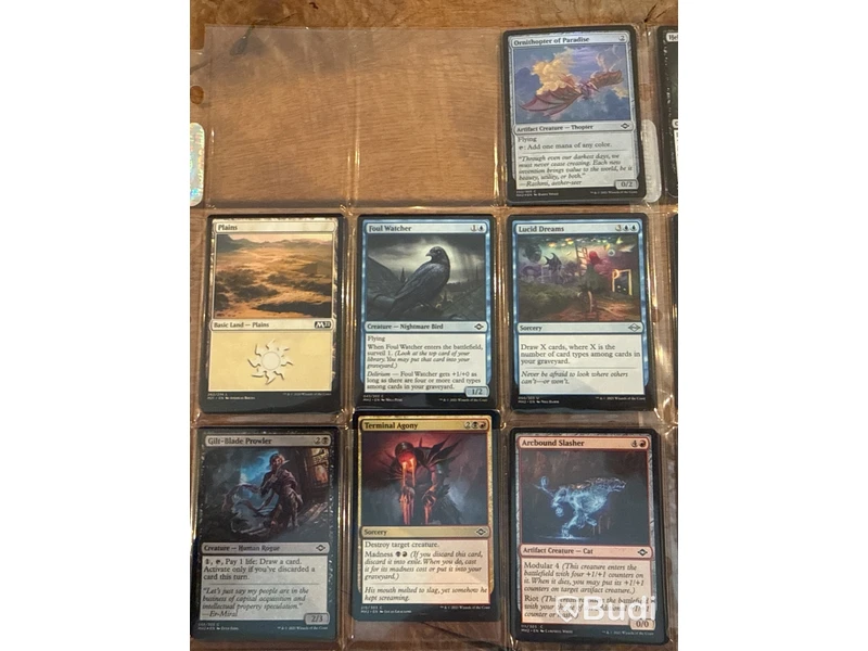 Samling Magic: The Gathering-kort i plastfickor