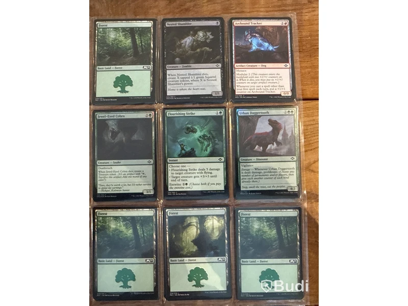 Samling Magic: The Gathering-kort i plastfickor