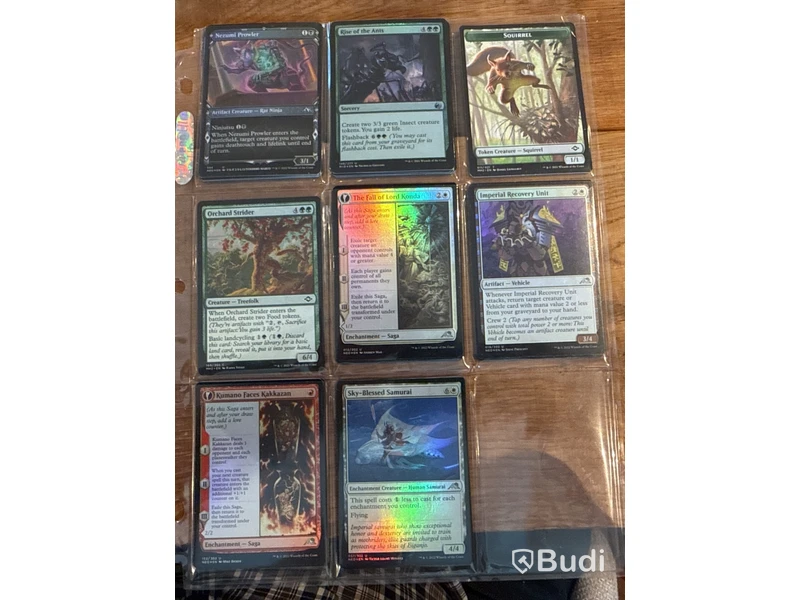 Samling Magic: The Gathering-kort i plastfickor