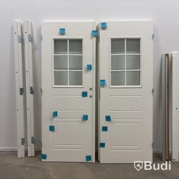 Ytterdörr, dubbel,  vit