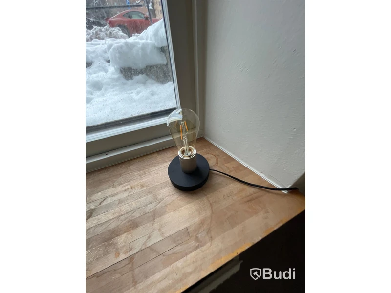 Plåtskåp ca 80x30 samt soptunna med lock och lampa
