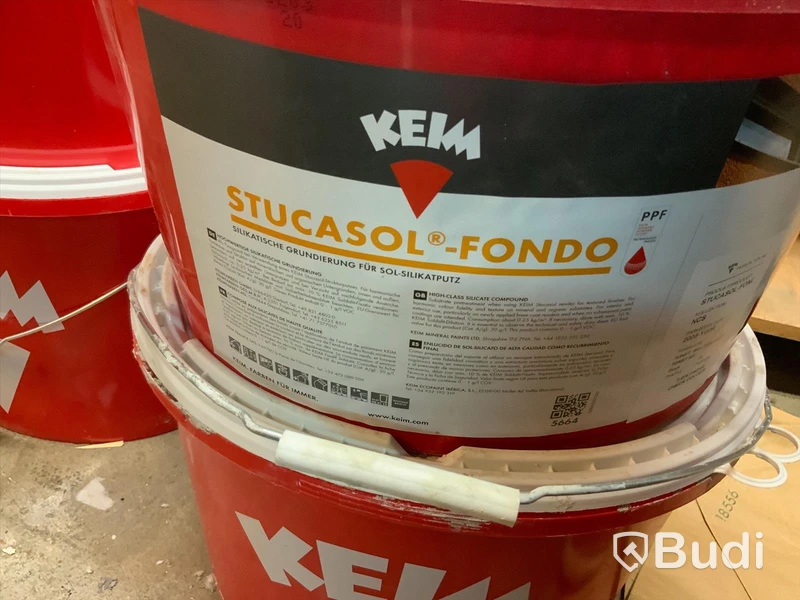 5st hinkar (18kg) med Keim Stucasol-Fondo Silikatbaserad grundfärg med fyllnadsmedel
