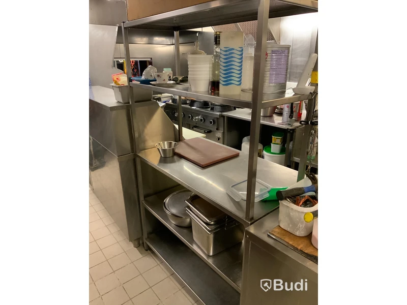 Rostfri bänk med hylla 110x62 höjd 175