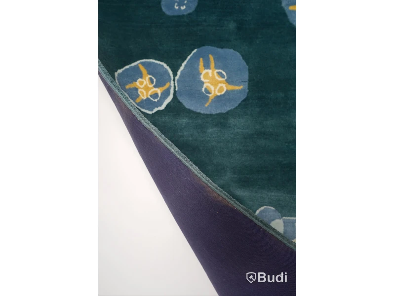 Tuftad matta i turkos grön färg - 140 x 200 cm