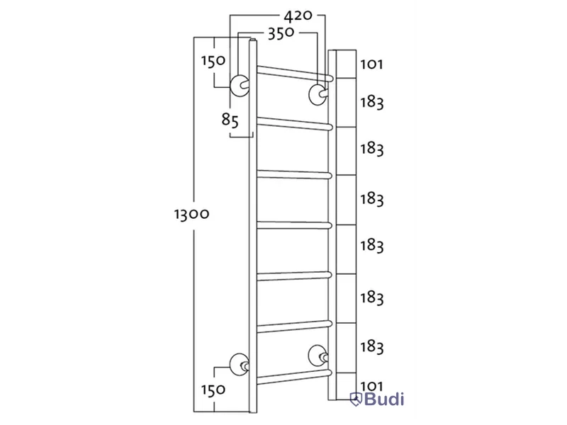 Handdukstork REJ Design Tango BTH 35130 Krom - Vatten