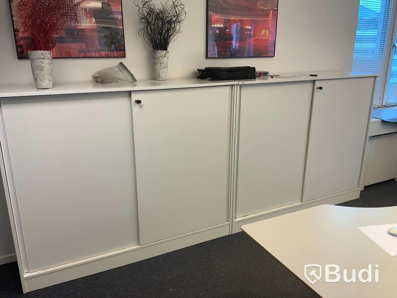 2st Förvaringsskåp med skjutdörrar Edsbyn 158x43 höjd: 128,5cm