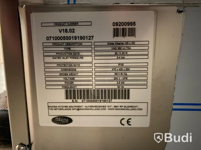 Glasdiskmaskin VNG350 B425xd485h630