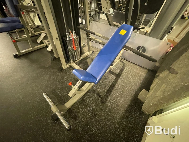 Axelpressmaskin/lutande bänkpress från Impact med viktmagasin 200 kg