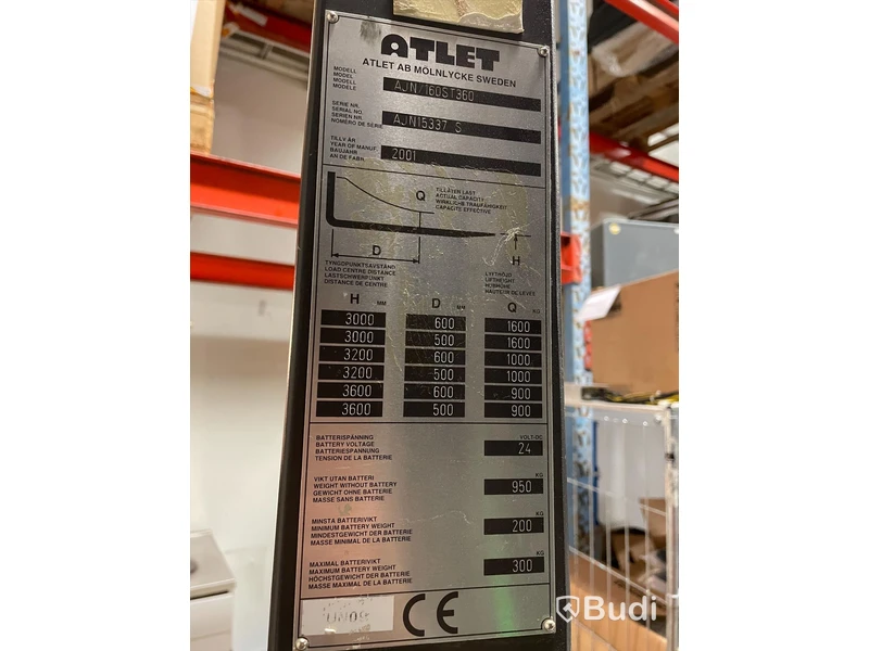 Atlet ledstaplare/truck AJN 160ST360 År:2001 ink laddare