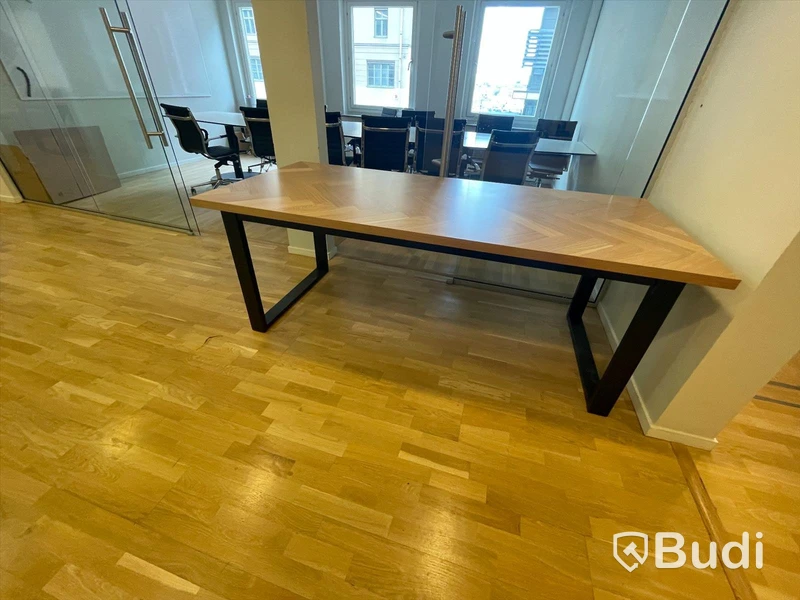 Bord med metallben L200xB90xH75 cm