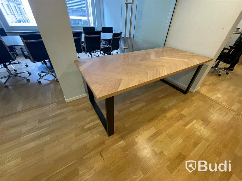 Bord med metallben L200xB90xH75 cm